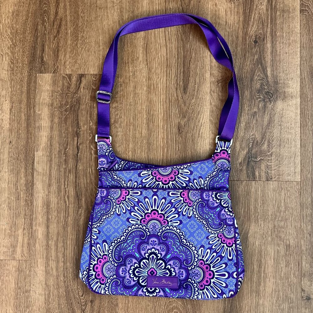 Vera Bradley Lighten Up Slim Crossbody Lilac Tapestry Purple Paisley